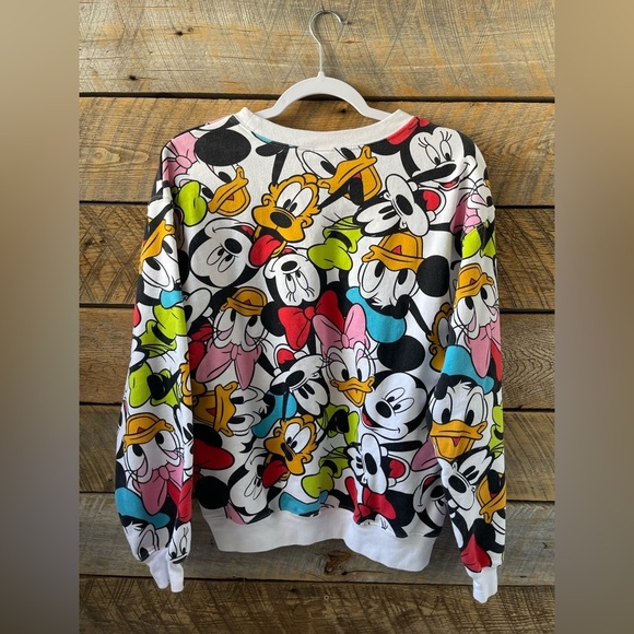 Disney Mickey & Friends Crewneck Sweatshirt Juinors Size Medium 7-9 AOP - Picture 3 of 12